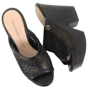 Carlos Rossetti Women's Size 8.5 Platform Mule Slide Wedge Heels Resort Cruise